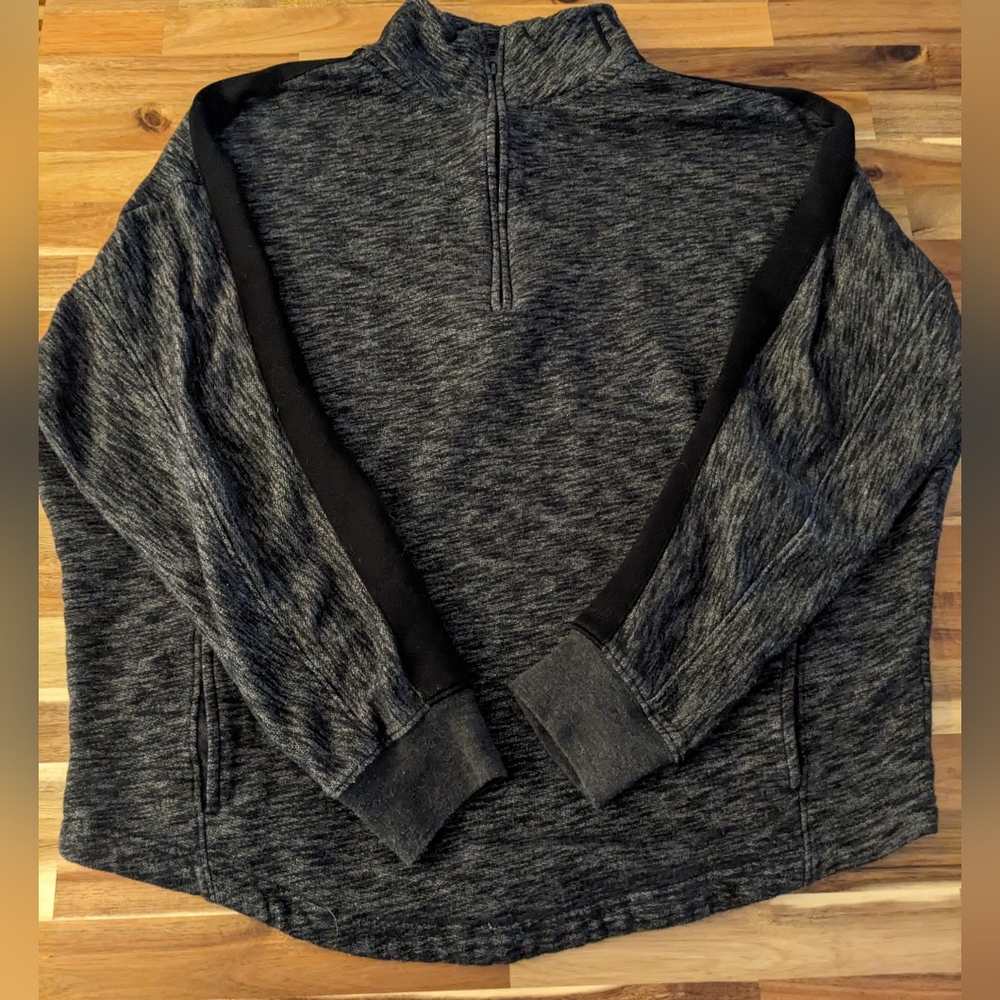 PINK half zip dark grey sweatshirt